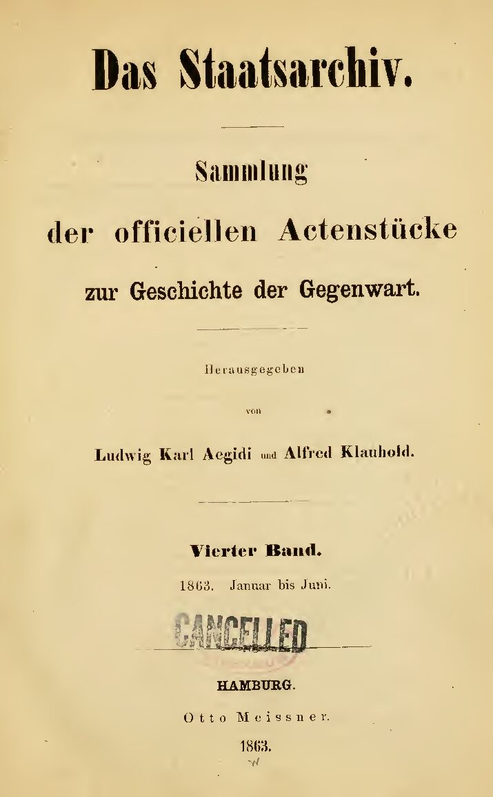 4. Band: 1863, Januar - Juni