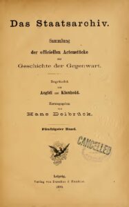 Das Staatsarchiv – Sammlung der Offiziellen Aktenstücke zur Geschichte der Gegenwart 50.Band – Jahrgang 1890