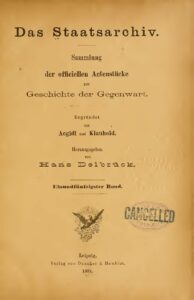 Das Staatsarchiv – Sammlung der Offiziellen Aktenstücke zur Geschichte der Gegenwart 51.Band – Jahrgang 1891
