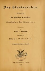 Das Staatsarchiv – Sammlung der Offiziellen Aktenstücke zur Geschichte der Gegenwart 54.Band – Jahrgang  1893