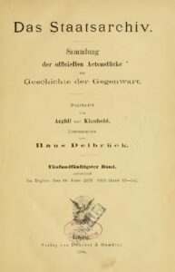 Das Staatsarchiv – Sammlung der Offiziellen Aktenstücke zur Geschichte der Gegenwart 55.Band – Jahrgang 1894