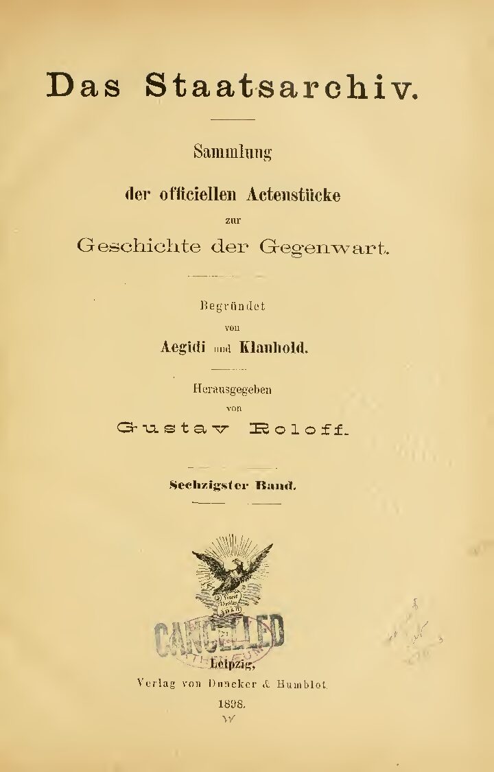 60. Band - Jahrgang 1898