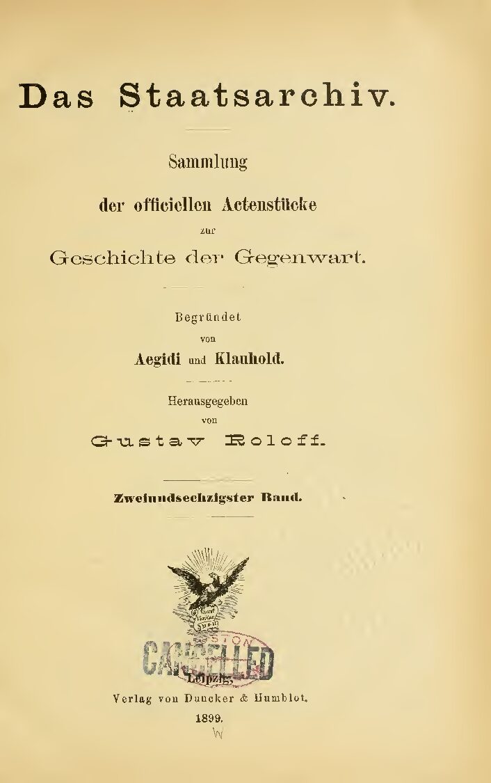 62. Band - Jahrgang 1899