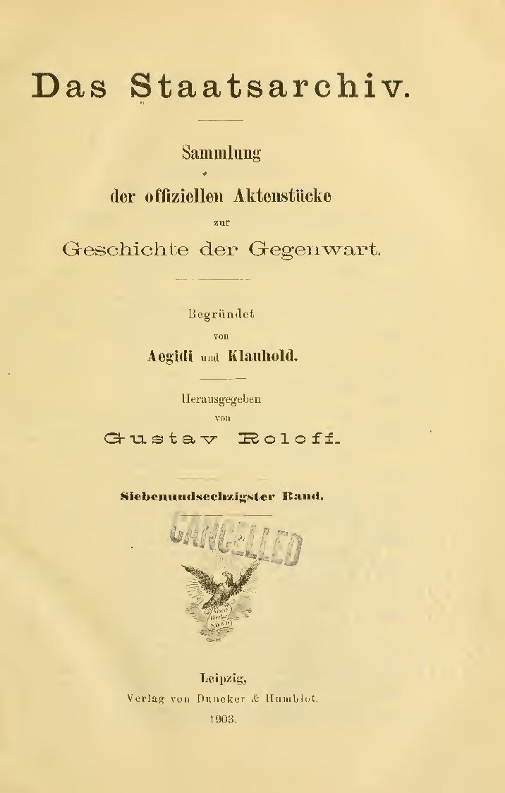 67. Band - Jahrgang 1903