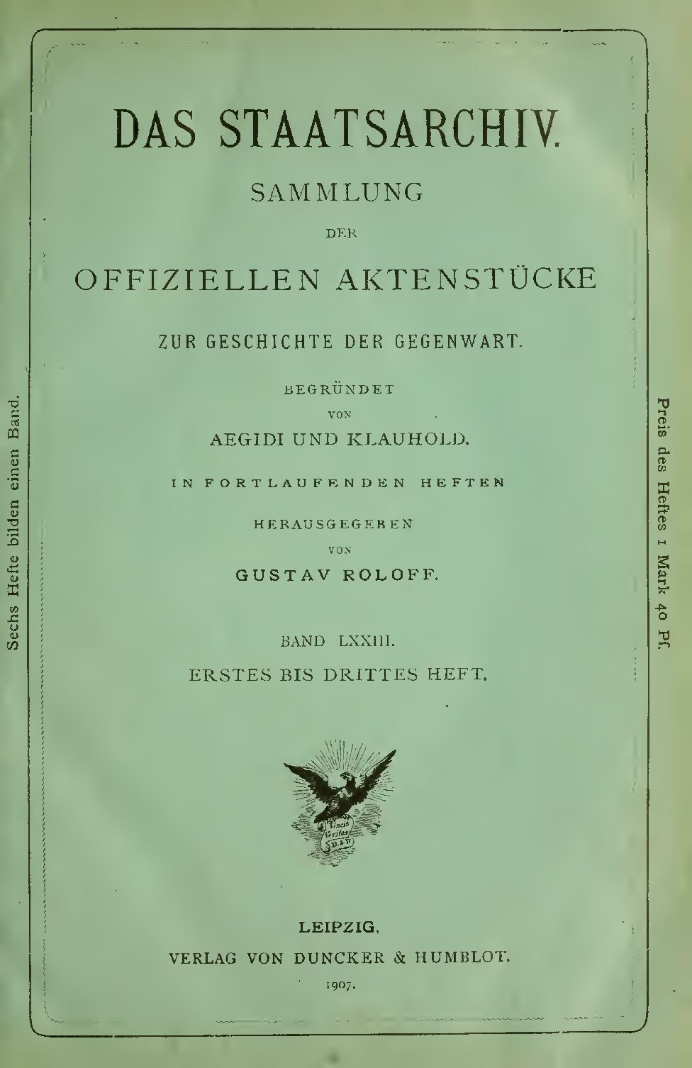 73. Band - Jahrgang 1907