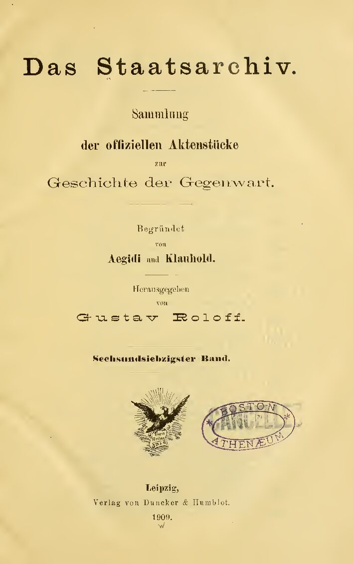 76. Band - Jahrgang 1909
