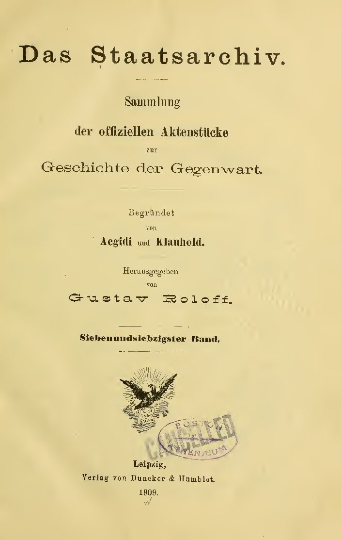 77. Band - Jahrgang 1909