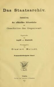 Das Staatsarchiv – Sammlung der Offiziellen Aktenstücke zur Geschichte der Gegenwart 79.Band – Jahrgang 1911