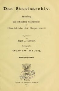 Das Staatsarchiv – Sammlung der Offiziellen Aktenstücke zur Geschichte der Gegenwart 80.Band – Jahrgang 1911