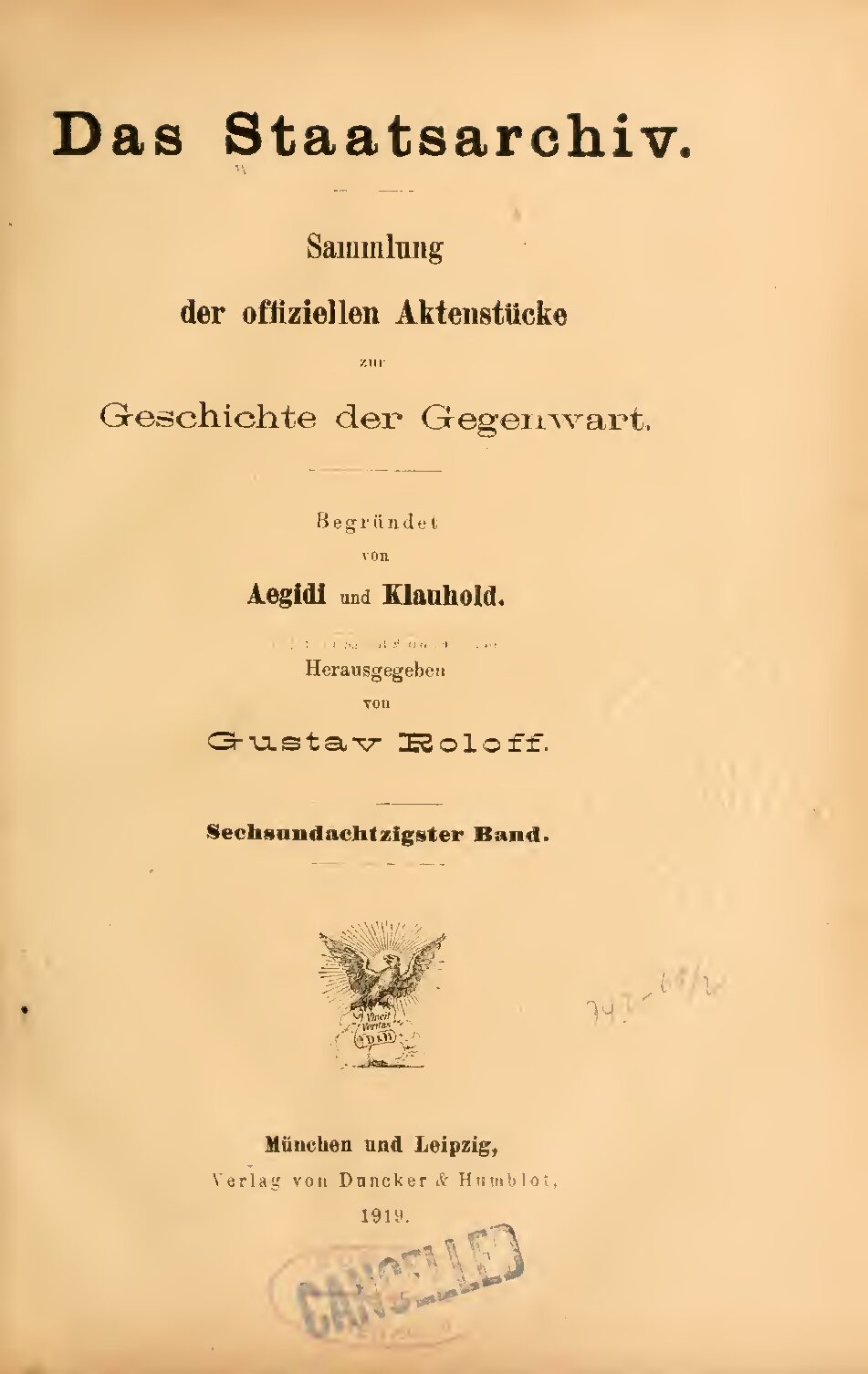 86. Band - Jahrgang 1919