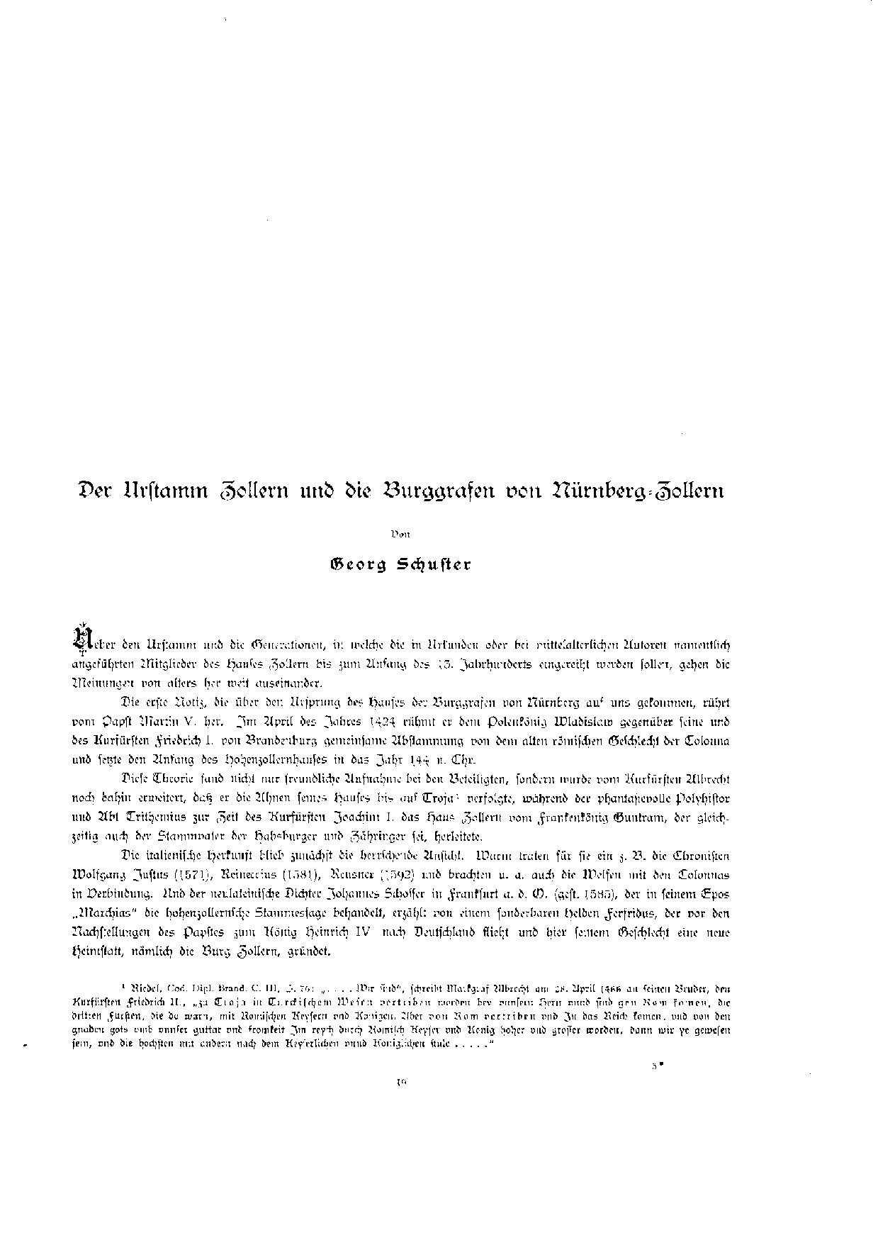 Der Urstamm Zollern und die Burggrafen von Nürnberg-Zollern 1101-1440