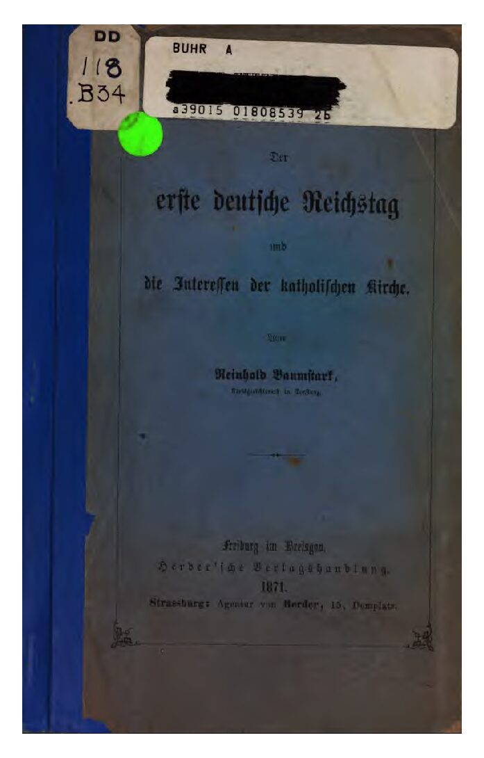 Der erste deutsche Reichstag und die Interessen der katholischen Kirche