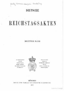 Deutsche Reichstagsakten – 3. Band – Jahrgang 1877
