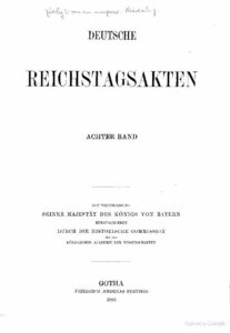 Deutsche Reichstagsakten – 8. Band – Jahrgang 1883