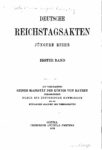 Deutsche Reichstagsakten – jüngere Reihe 1. Band – Jahrgang 1893