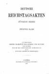 Deutsche Reichstagsakten – jüngere Reihe 2. Band – Jahrgang 1896