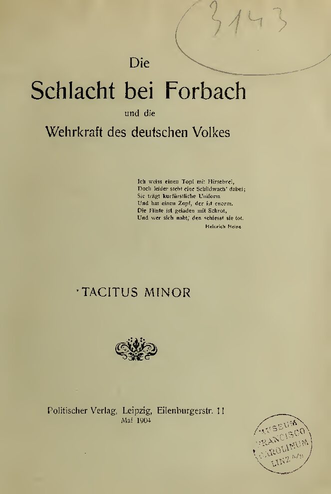 Die Schlacht bei Forbach und die Wehrkraft des Deutschen Volkes