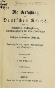 Die Verfassung des Deutschen Reichs, nebst dem Wahlgesetz – Jahrgang 1901