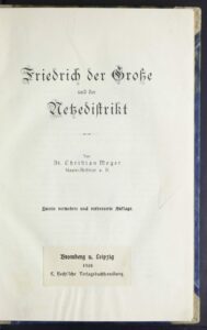 Friedrich der Grosse und der Netzedistrikt