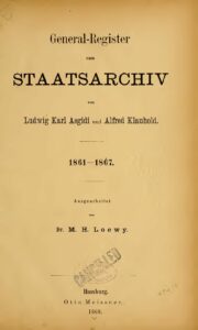 Generalregister zum Staatsarchiv 1861-1867