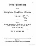 Gesetz-Sammlung für die Königlichen Preußischen Staaten – Jahrgang 1849