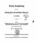 Gesetz-Sammlung für die Königlichen Preußischen Staaten – Jahrgang 1860