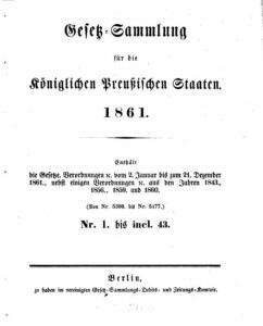 Gesetz-Sammlung für die Königlichen Preußischen Staaten – Jahrgang 1861