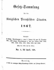 Gesetz-Sammlung für die Königlichen Preußischen Staaten – Jahrgang 1867/1
