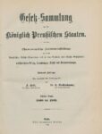 Gesetz-Sammlung für die Königlichen Preußischen Staaten – 1890-1895 – Jahrgang 1896