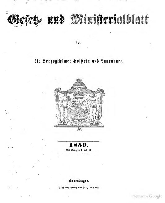 Gesetz- und Ministerialblatt für die Herzogthümer Holstein und Lauenburg