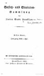 Gesetz- und Statuten-Sammlung der freien Stadt Frankfurt – 1. Band Jahrgang 1816-1817