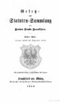 Gesetz- und Statuten-Sammlung der freien Stadt Frankfurt – 10. Band Januar 1849 bis Dezember 1850