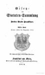 Gesetz- und Statuten-Sammlung der freien Stadt Frankfurt – 11. Band Januar 1851 bis Dezember 1853