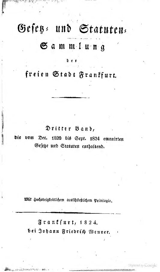 3.Band die vom December 1820 bis September 1824 emanierten Gesetze und Statuten enthalten - 1824