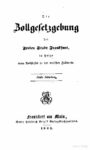 Gesetz- und Statuten-Sammlung der freien Stadt Frankfurt – 6. Band Die gesammte Zollgesetzgebung – 5. Abtheilung – Jahrgang 1853