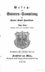 Gesetz- und Statuten-Sammlung der freien Stadt Frankfurt – 8. Band Januar 1842 bis Dezember 1848