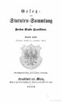 Gesetz- und Statuten-Sammlung der freien Stadt Frankfurt – 9. Band Oktober 1848 bis Januar 1854