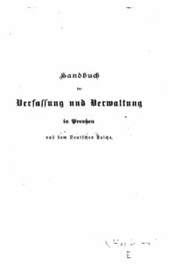 Handbuch der Verfassung und Verwaltung in Preußen und dem deutschen Reiche