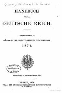 Handbuch für das deutsche Reich – Jahrgang 1874