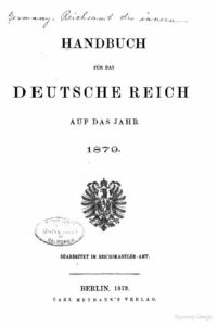 Handbuch für das deutsche Reich – Jahrgang 1879