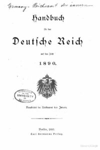 Handbuch für das deutsche Reich – Jahrgang 1890