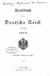 Handbuch für das deutsche Reich – Jahrgang 1894