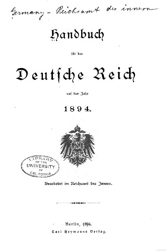 Handbuch für das deutsche Reich