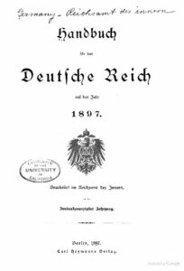 Handbuch für das deutsche Reich – Jahrgang 1897