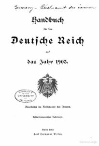 Handbuch für das deutsche Reich – Jahrgang 1903