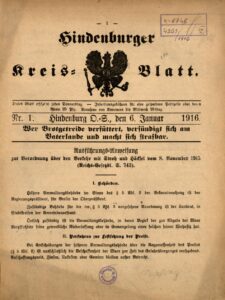 Hindenburger Kreis-Blatt - 1916
