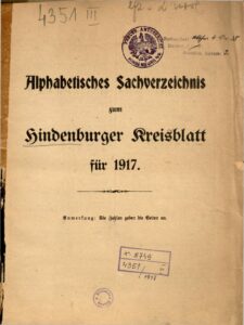Hindenburger Kreis-Blatt - 1917