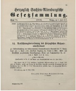 IV.Armeekorps vom 4.April 1916 - Herzoglich Sachsen-Altenburgische_Gesetzsammlung - 1916