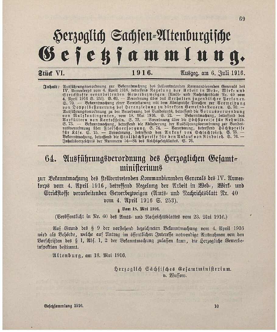 IV.Armeekorps vom 4.April 1916 - Herzoglich Sachsen-Altenburgische_Gesetzsammlung - 1916
