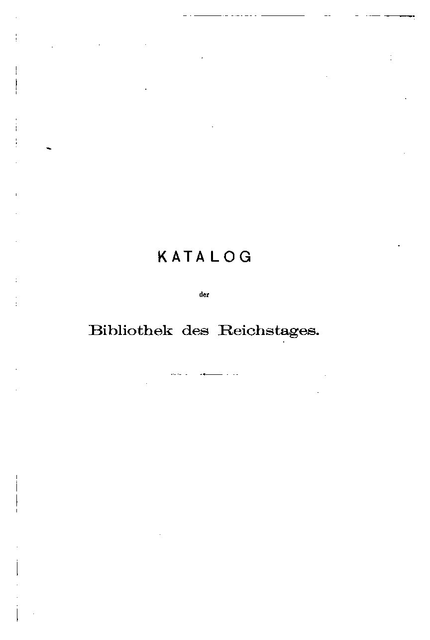 Katalog der Bibliothek des Reichstages - 2. Band - 1890